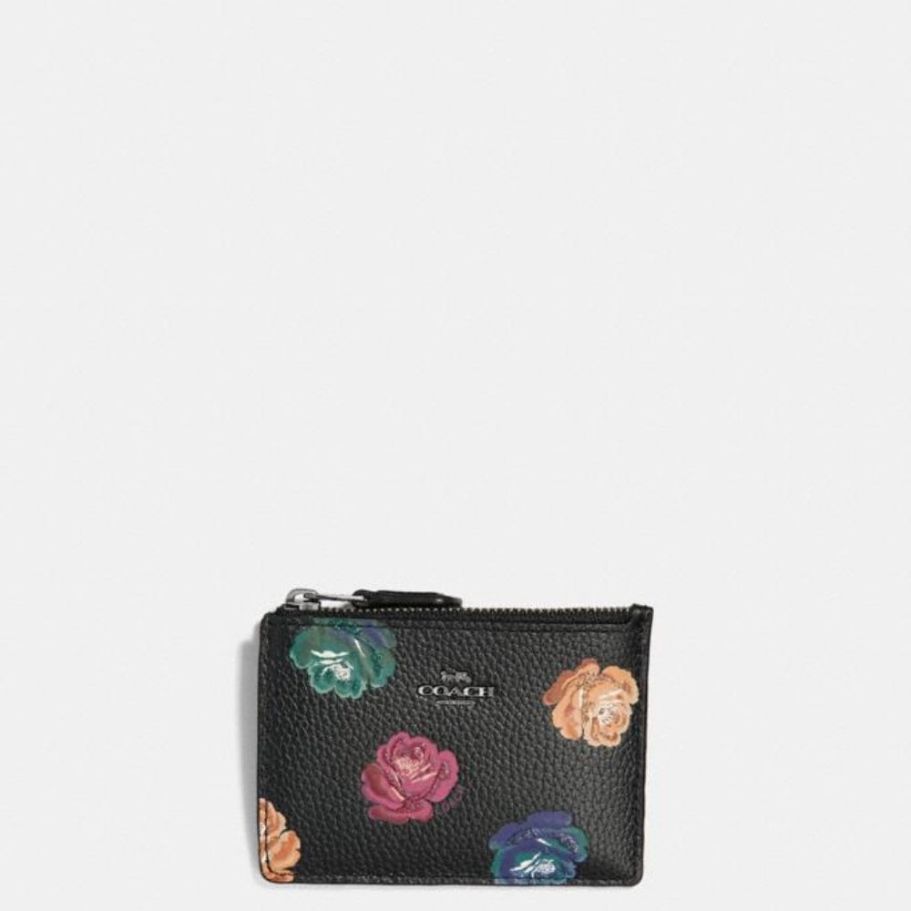Coach Mini Skinny ID case Rainbow Rose